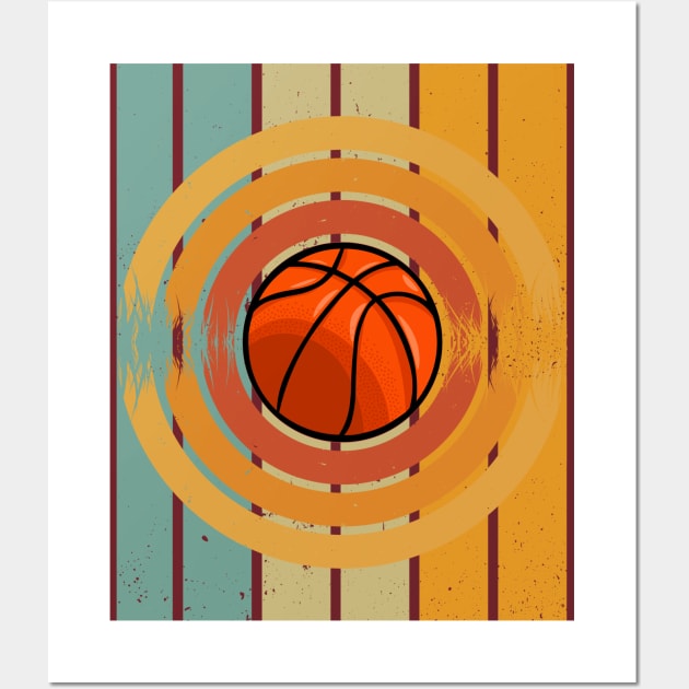 Vintage Circle Basketball Lover Art Wall Art by mieeewoArt